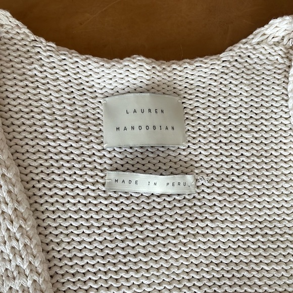 SOLD ON FB! LAUREN MANOOGIAN long open cardigan off white - Picture 13 of 17